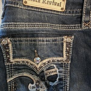 Rock Revival Women's Dark Blue Embellished Jeans